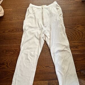 Djerf Avenue Cream White Terry Cloth Pants